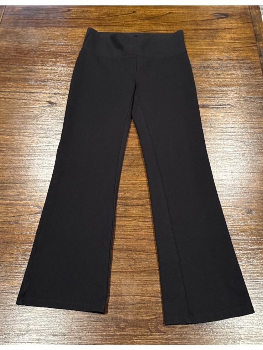 Soft Surroundings Flare Yoga Pants Sz S Black Stretchy Casual Lounge Mid-Rise
